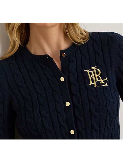 Cardigan in cotone a trecce LAUREN RALPH LAUREN | RALHAN-LONG SLEEVE-CARDIGAN..LAUREN NAVY
